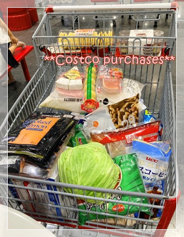 カートに入ったコストコ購入品の写真