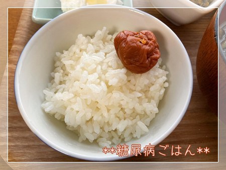 白米80gに梅干しをのせた小盛りごはん