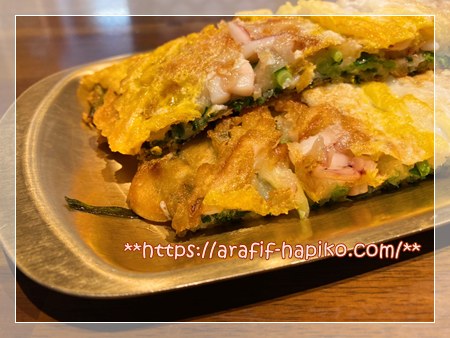 外はカリッと中はもちもちの海鮮チヂミ ソウル家 名古屋駅