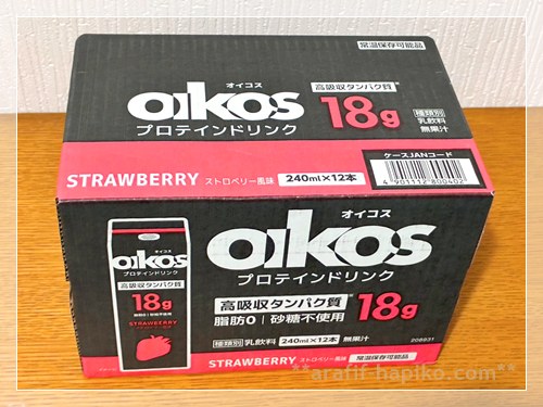 オイコス プロテインドリンク いちご風味の箱
