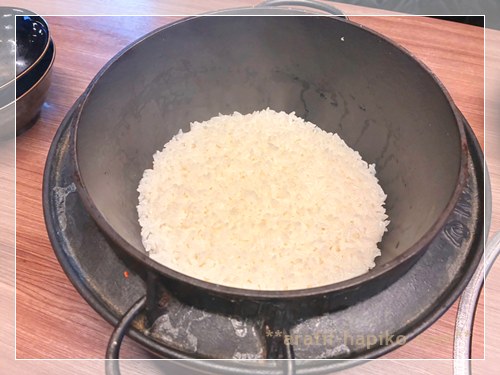 炊きあがった白ごはんのアップ 卓上炊飯の炊きたて
