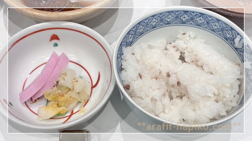 木曽路のごはんとお漬物 しゃぶしゃぶ祭ランチのセット